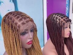 Mini frontal braided wig for sale