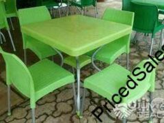 Green Plastic Chair and Table
