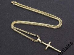 Gold, Silver Non Tarnish Necklace with Cross Pendant