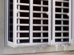 Aluminium casement windows with burglary