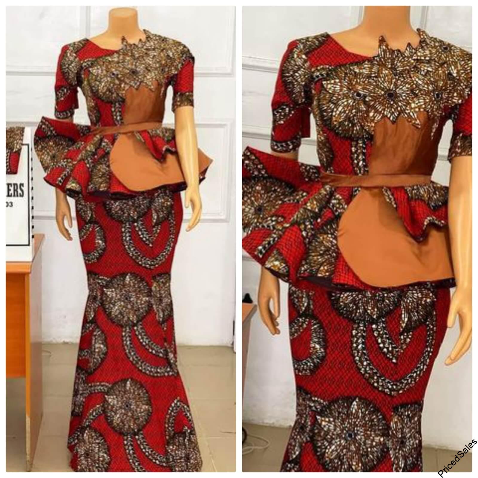 Peplum Ankara Skirt and Blouse styles