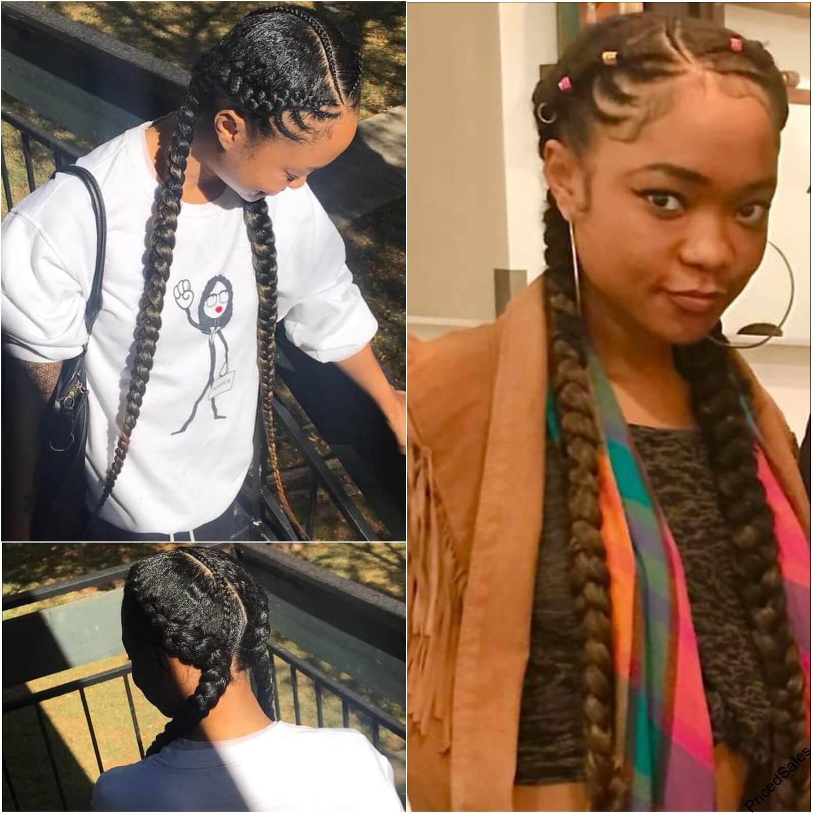 Beaded Cornrows with a straight back